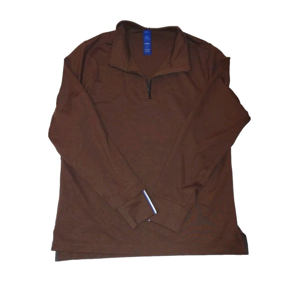 Kit and Ace Mens Brown Quarter Zip Sweater Size Large Acrylic Modal Blend Casual